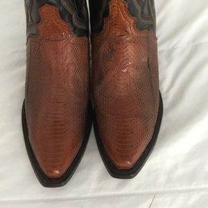 Dan Post Cognac Water Snake boots Size 9M